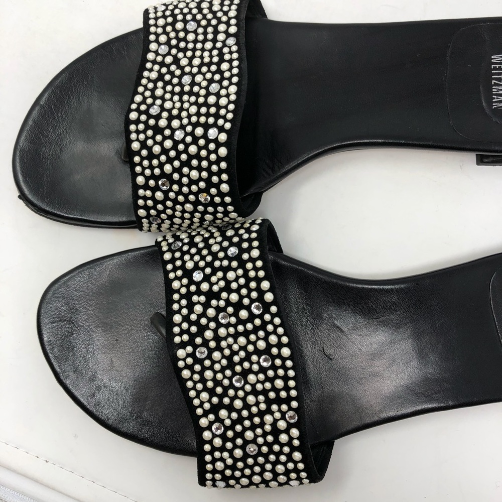 Stuart Weitzman Pearlescent Slide Leather Sandal - image 6